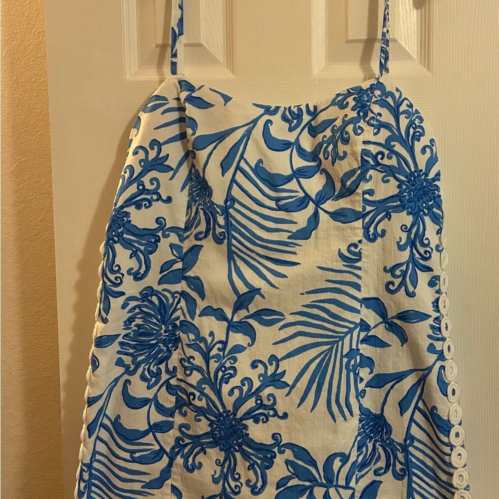 Lilly Pulitzer Blue and White Tropical Dress - Picture 2 of 5
